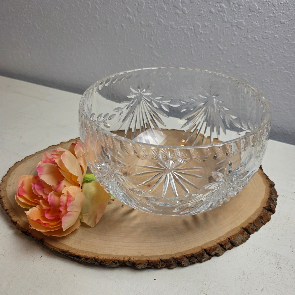 Vintage Polish‎ Fifth Avenue Atrium Hand Cut Full Lead Crystal Bowl Beveled Rim